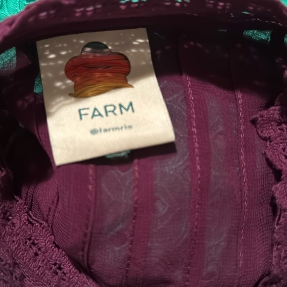 FARM RIO Burgundy Ruffle Blouse XL - Picture 7 of 9